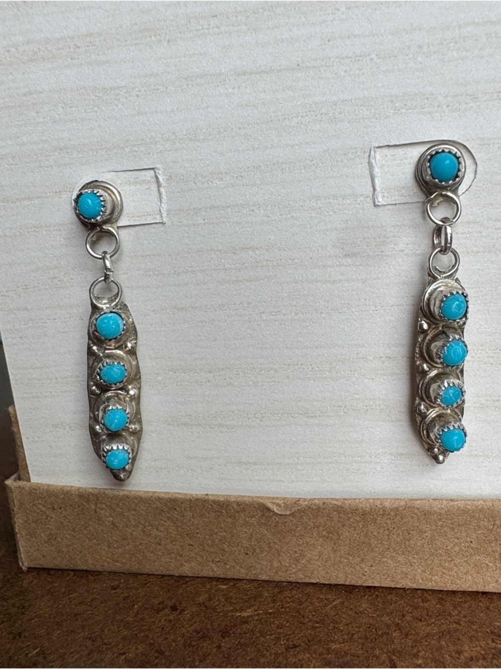 Turquoise Silver Drop Earrings